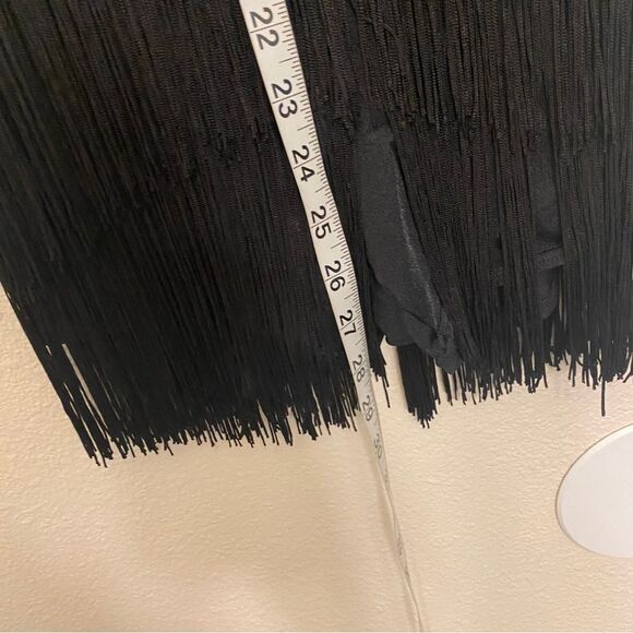 Weissman solo dance costume black velvet crystal fringe End Of Time 13009 SA - Picture 8 of 12